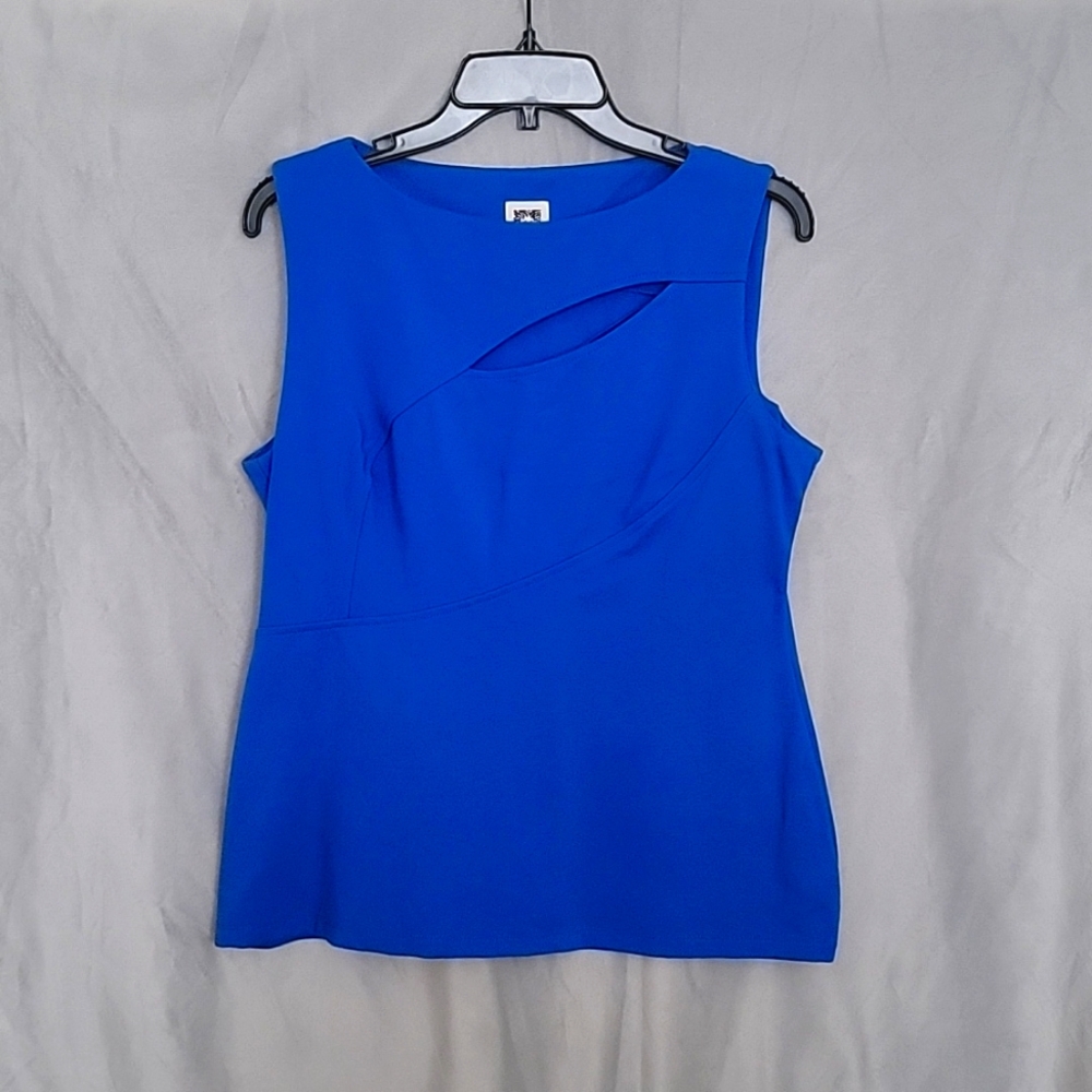 Sleevless Peplum Top, Size 10, Royal Blue Color, Viscose, Anne Klein